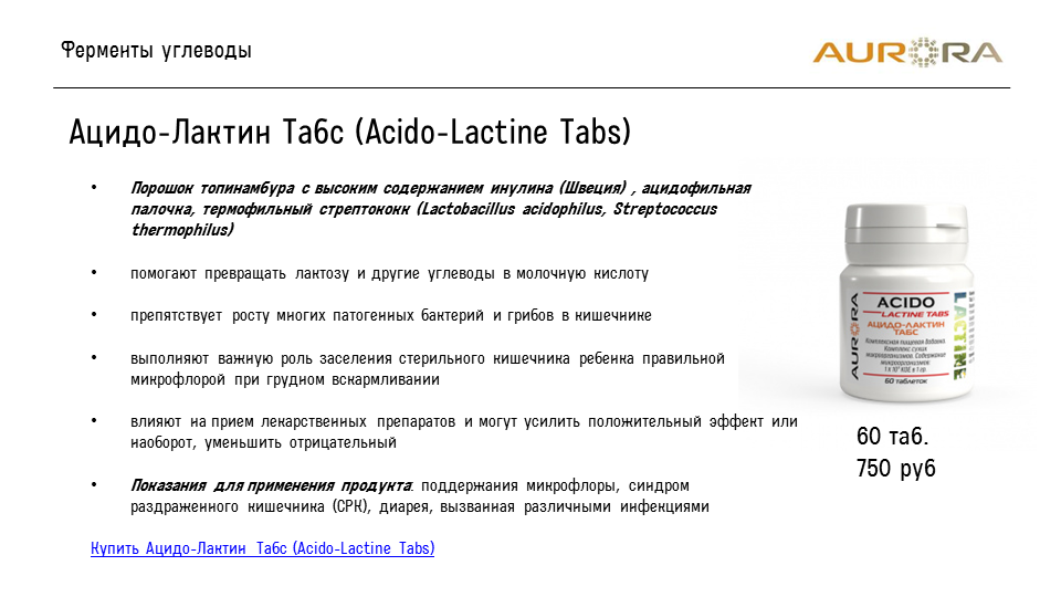 Ацидо-Лактин Табс (Acido-Lactine Tabs)